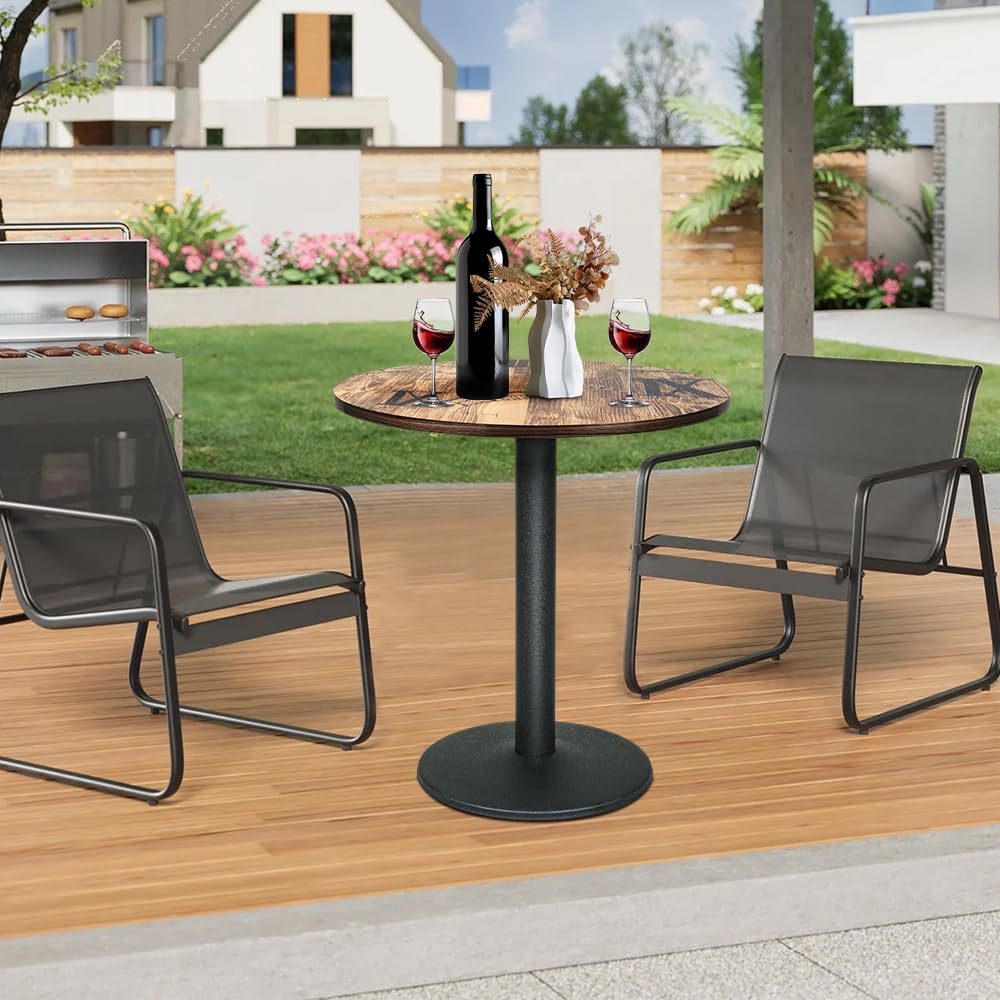 Table Ronde de Salle à Manger, 75 cm Table Ronde Bois, Style Moderne, pour Restaurant, Bistrot, Maison (Impression numérique Couleur Bois, 70x70x75CM)