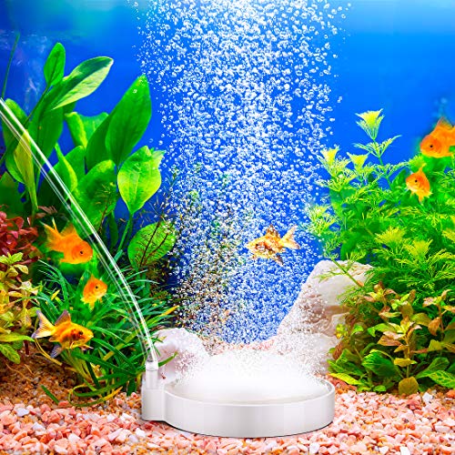 Zwini Aquarium Air Bubble Stone Difusores de oxígeno Ultra silenciosos Nano Airstone Aquarium Bomba de Tanque de Peces Disco de Piedra de Aire de disolución Profunda Guppy, camarones Cover