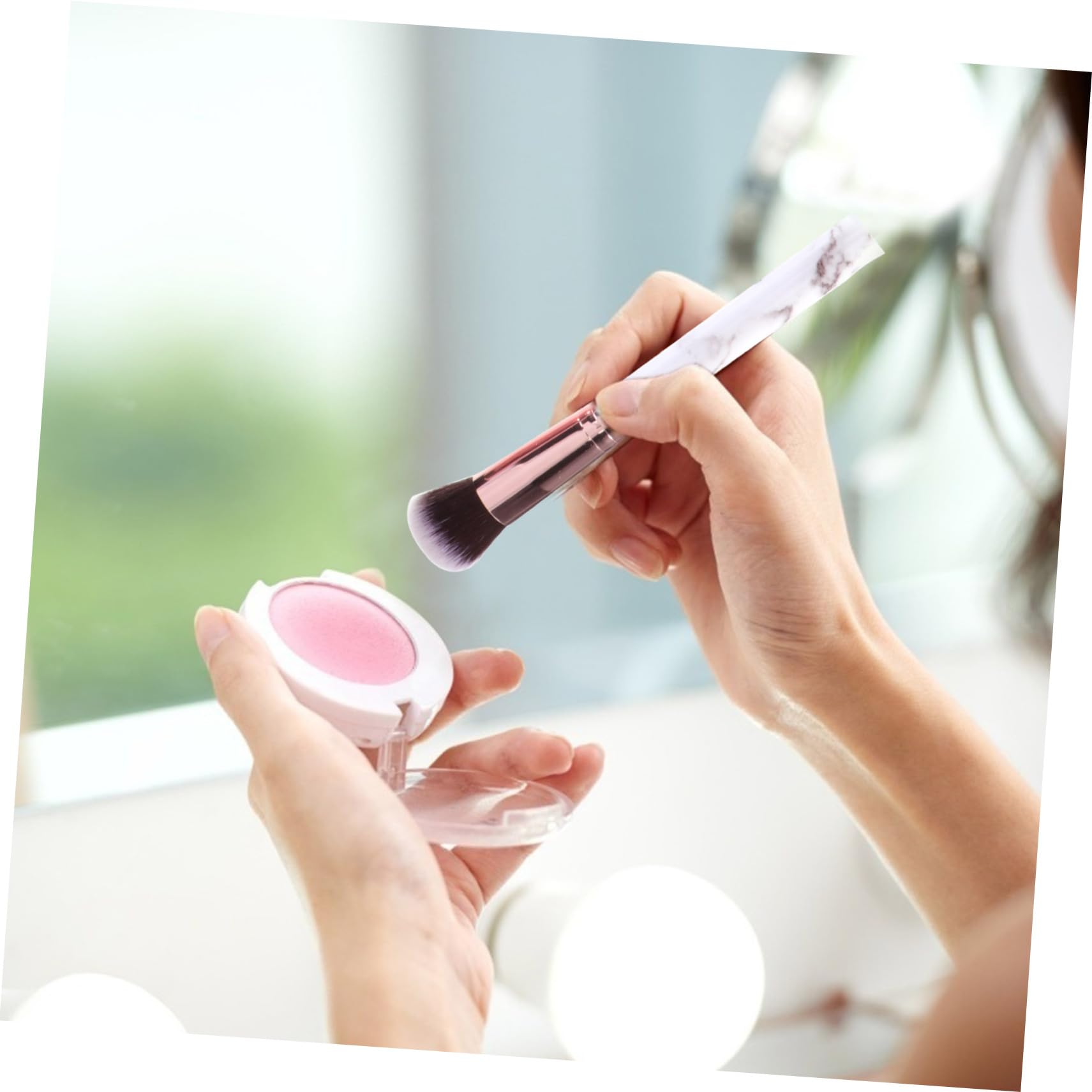 DOITOOL Juego De 30 Brochas De Maquillaje Con Mango De Mármol Y Cerdas De Nailon Para Un Aspecto Natural Para Uso Diario Kit De Brochas Y Borlas De Maquillaje Para Mujeres.