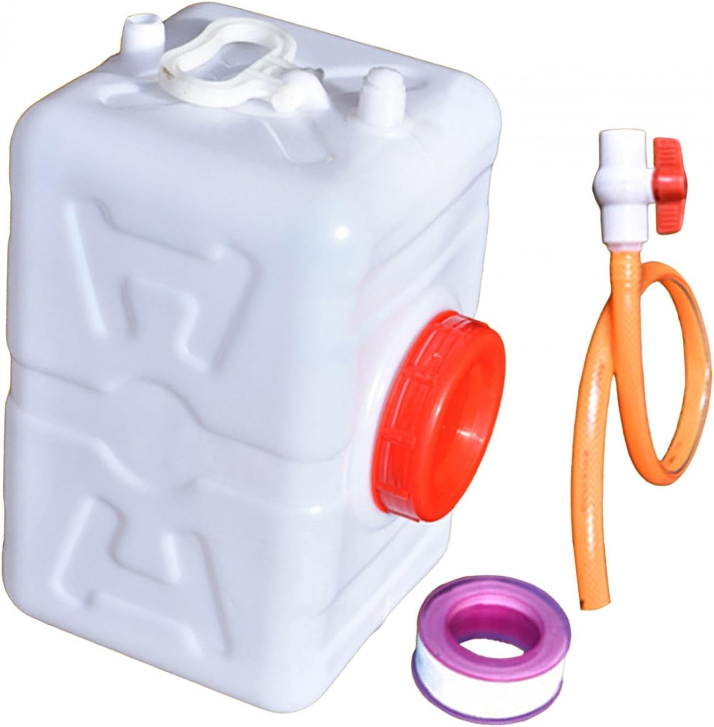 pistro Water Storage Container Portable Water Carrier Jug with Pull Ring Large Mouth Design for Camping Hiking Emergency Preparedness Outdoor Activities- white 30 catties