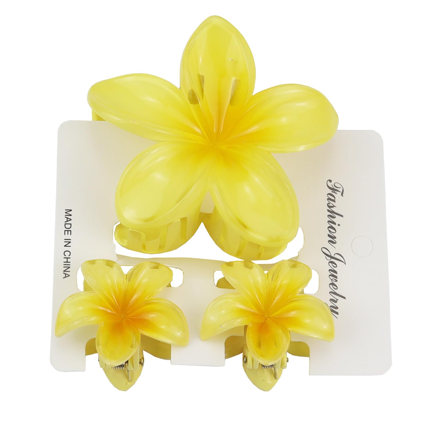 Photo 1 of Aacehlh Flower Hair Claw Clips - Large and Small, Yellow