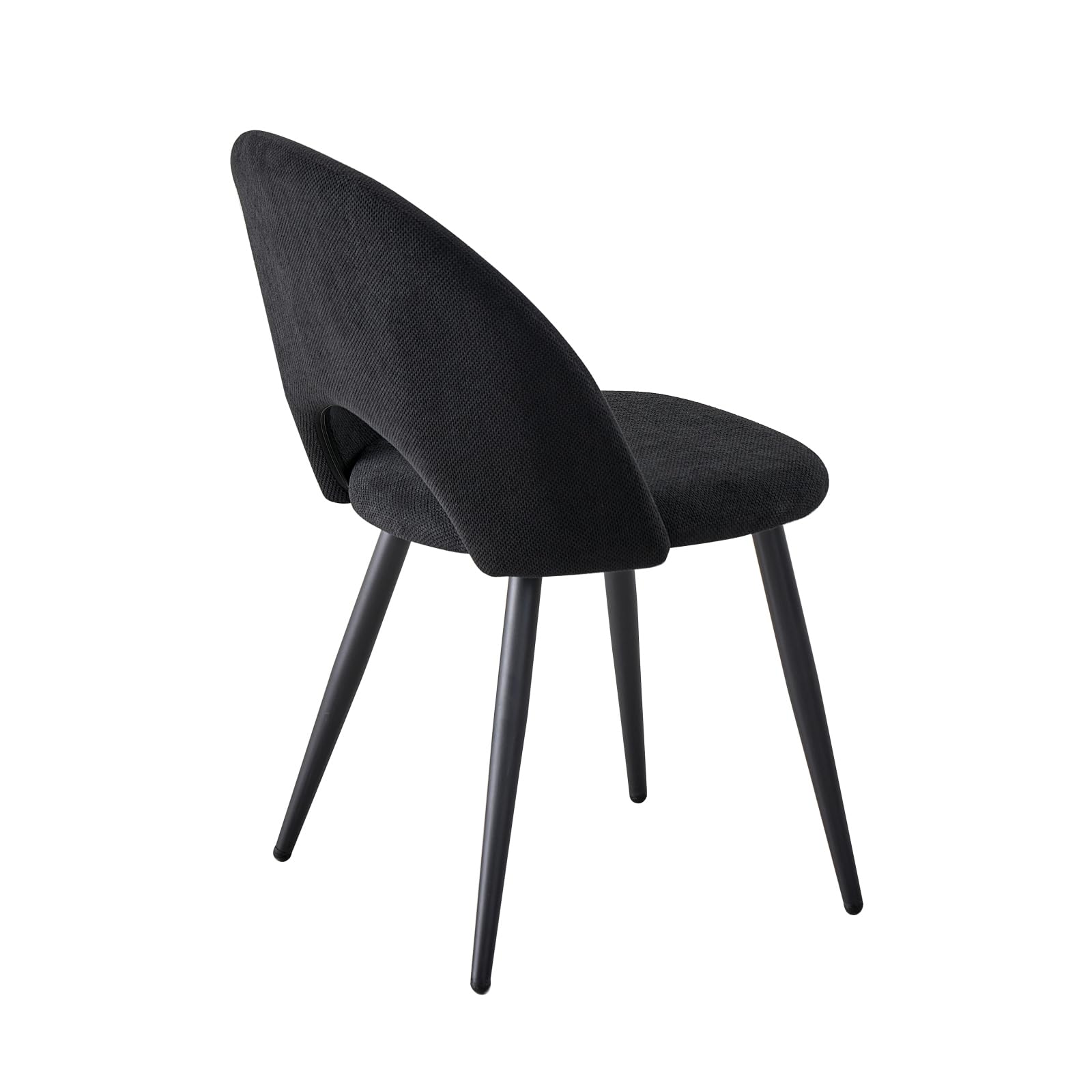 GrandCA HOME Set di 4 Sedie da Pranzo, Moderne Sedie da Cucina Imbottite con Gambe in Metallo, Adatte a Sale da Pranzo, Soggiorni e Camere da Letto - Nero