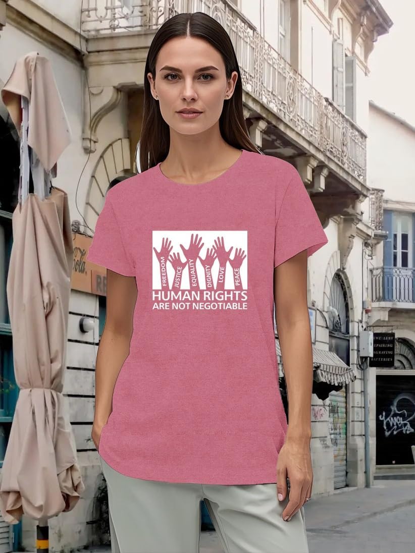 Women Equality T-Shirts Human Rights are Not Negotiable Printed Shirt Freedom Justice Tee Tops - Image 4