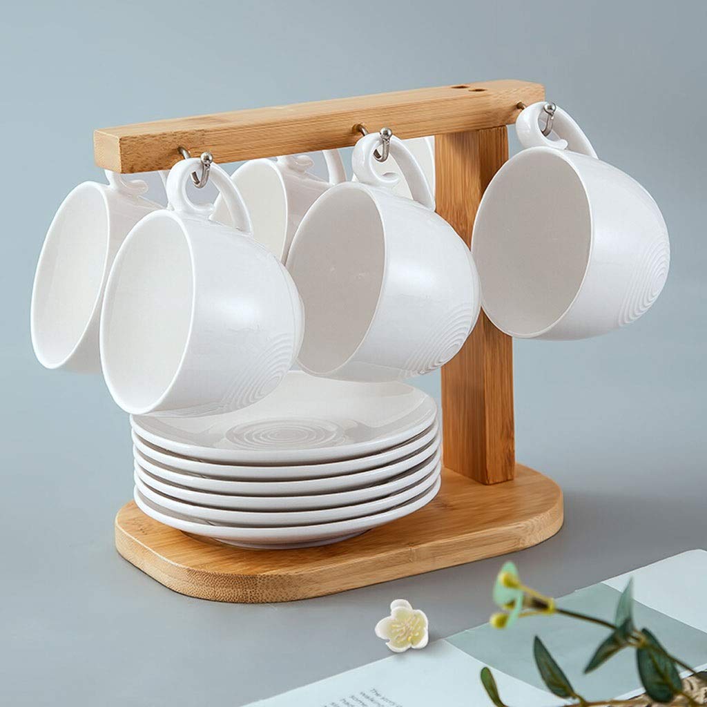 Liudan Kaffeetassen Ceramic Cup, Kaffeetasse, 6 Tassen, 6 Untertassen, Teetasse, Wasser-Schal, Tasse, Tee-Set, Untertasse mit Standplatz-Set Kaffeetasse und Untertasse eingestellt