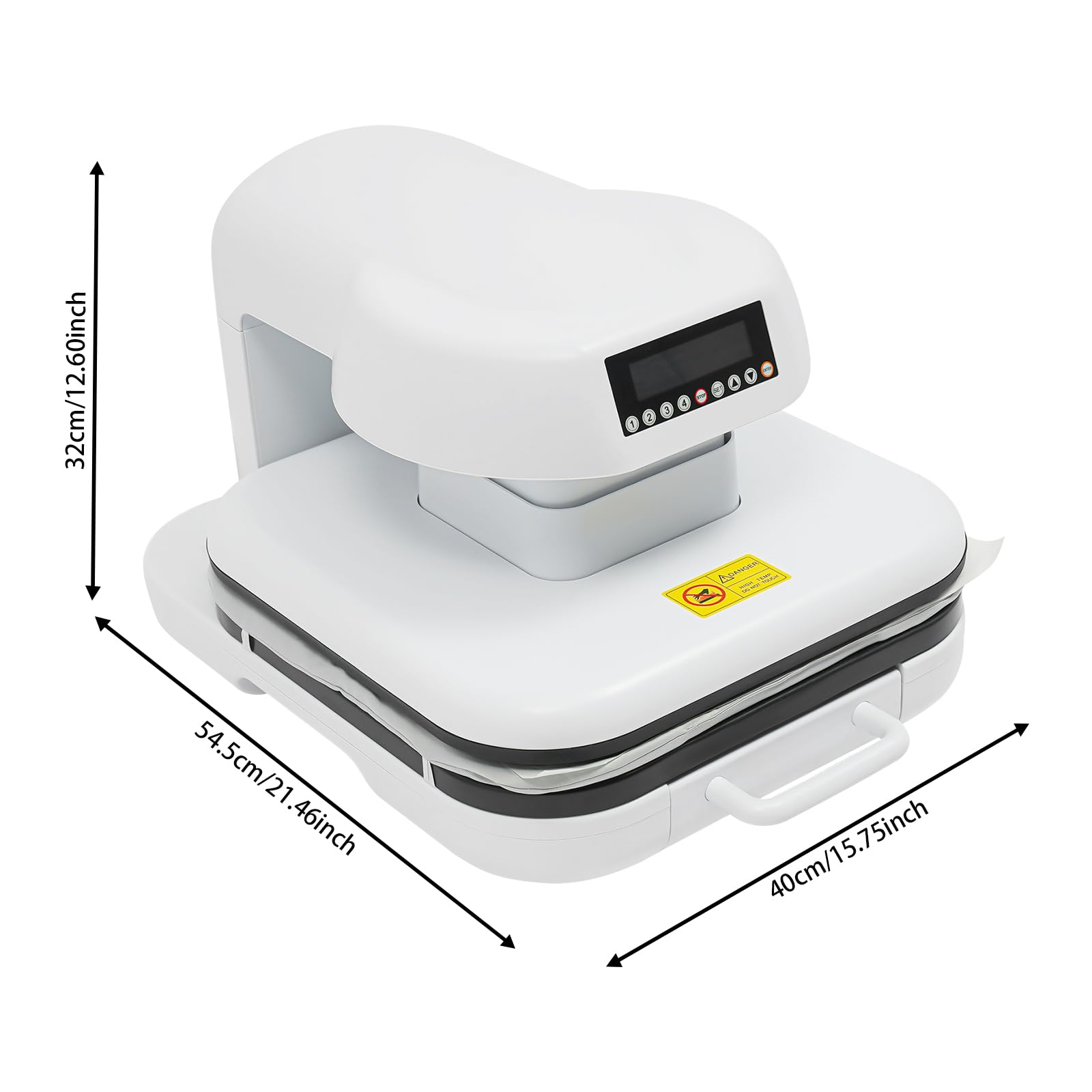 Prensa de transferencia de 1600 W, 0 – 200 ℃, prensa térmica automática para HTV, sublimación 0 – 999s, prensa de calor automática con 4 espacios de almacenamiento y placa de calentamiento