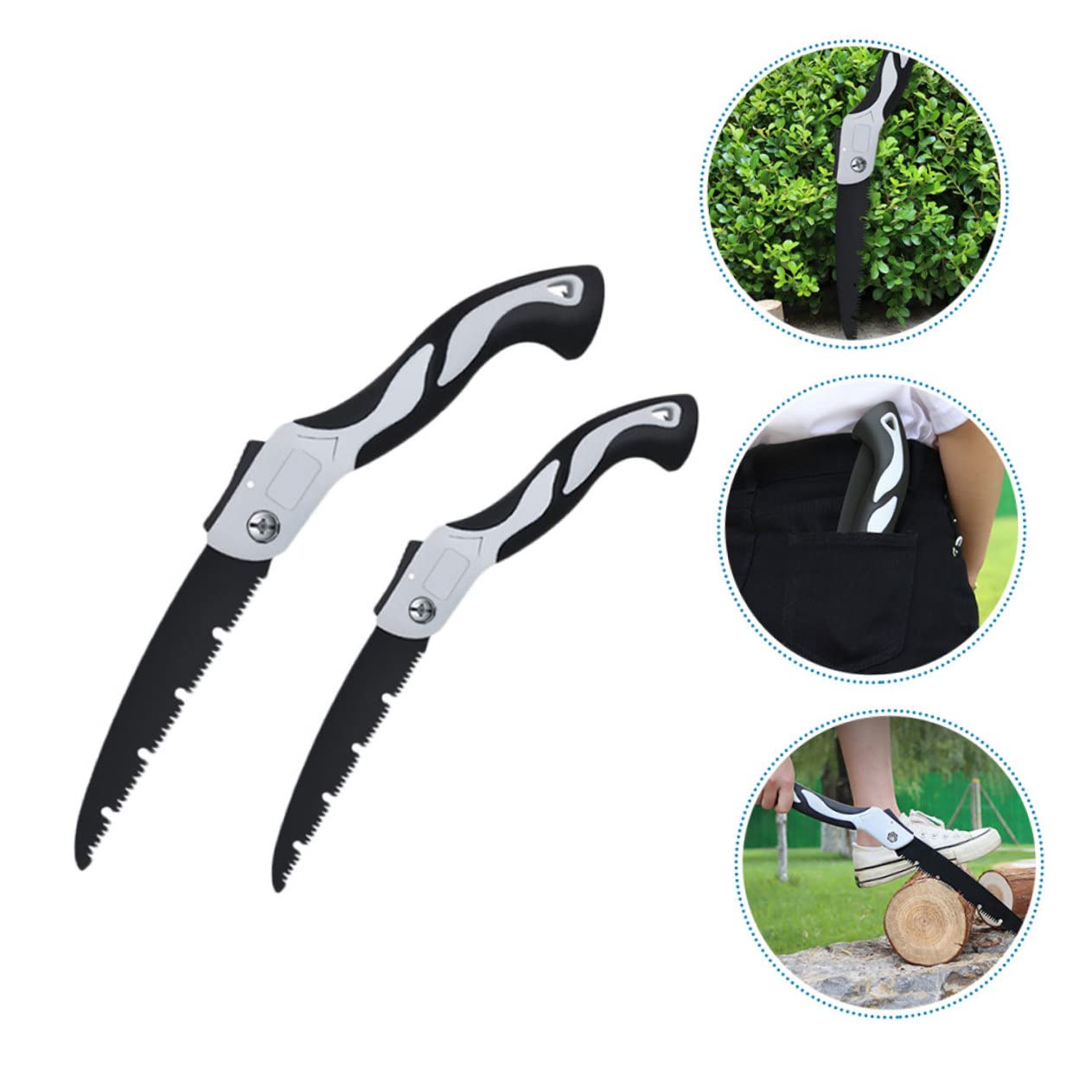 6 Pièces Scie Pliante de Jardin Multifonction Acier Coupe Précise et Durable avec Poignée Antidérapante Outil Portable pour Élagage et Travaux Extérieurs Lot de Styles Aléatoires