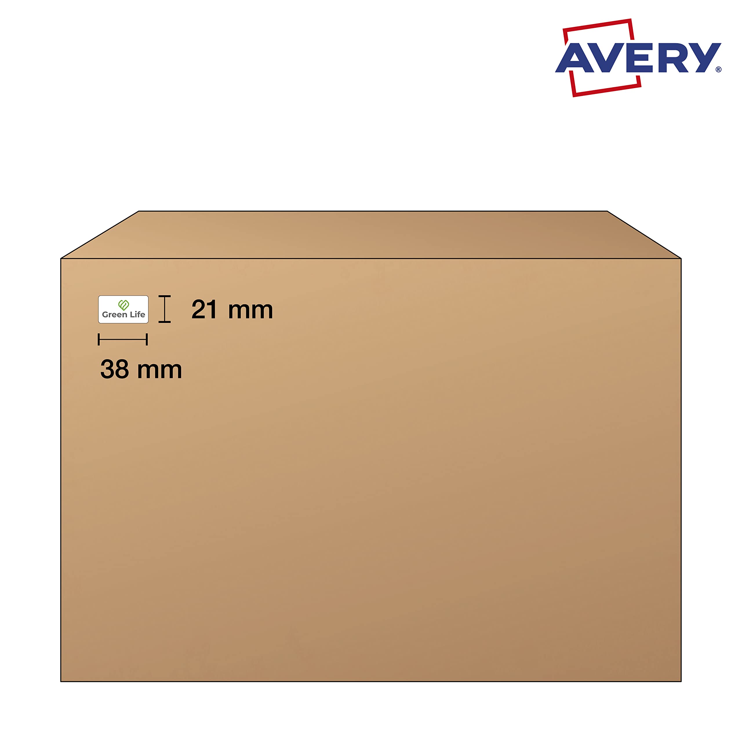AVERY Etiquetas adhesivas de poliéster blanco, rectangulares, formato 38 x 21 mm, 65 etiquetas por hoja, formato A4, adhesivo permanente, para impresoras láser o grabables a mano, 200 hojas