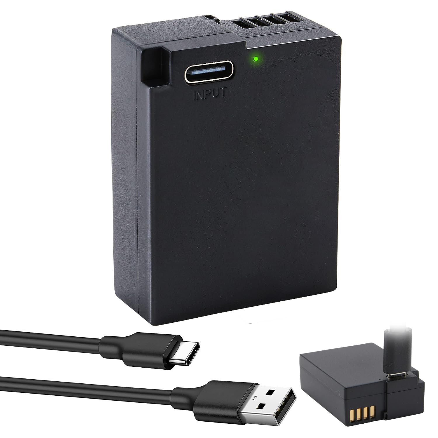 Trade-Shop Li-Ion Akku + Ladegerät Set – 1600mAh, Kompatibel Mit Panasonic Lumix FX8/FX9 Usw., Inkl. KFZ-Adapter