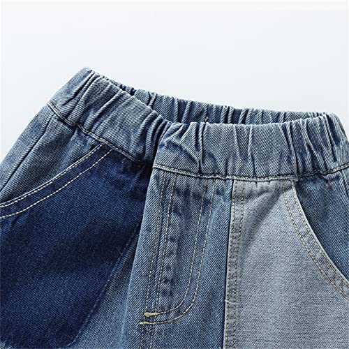 Kids Baby Boys Girls Elastic Waist Jeans Toddler Casual Pants with Pockets Denim Pants 6M-4Y3