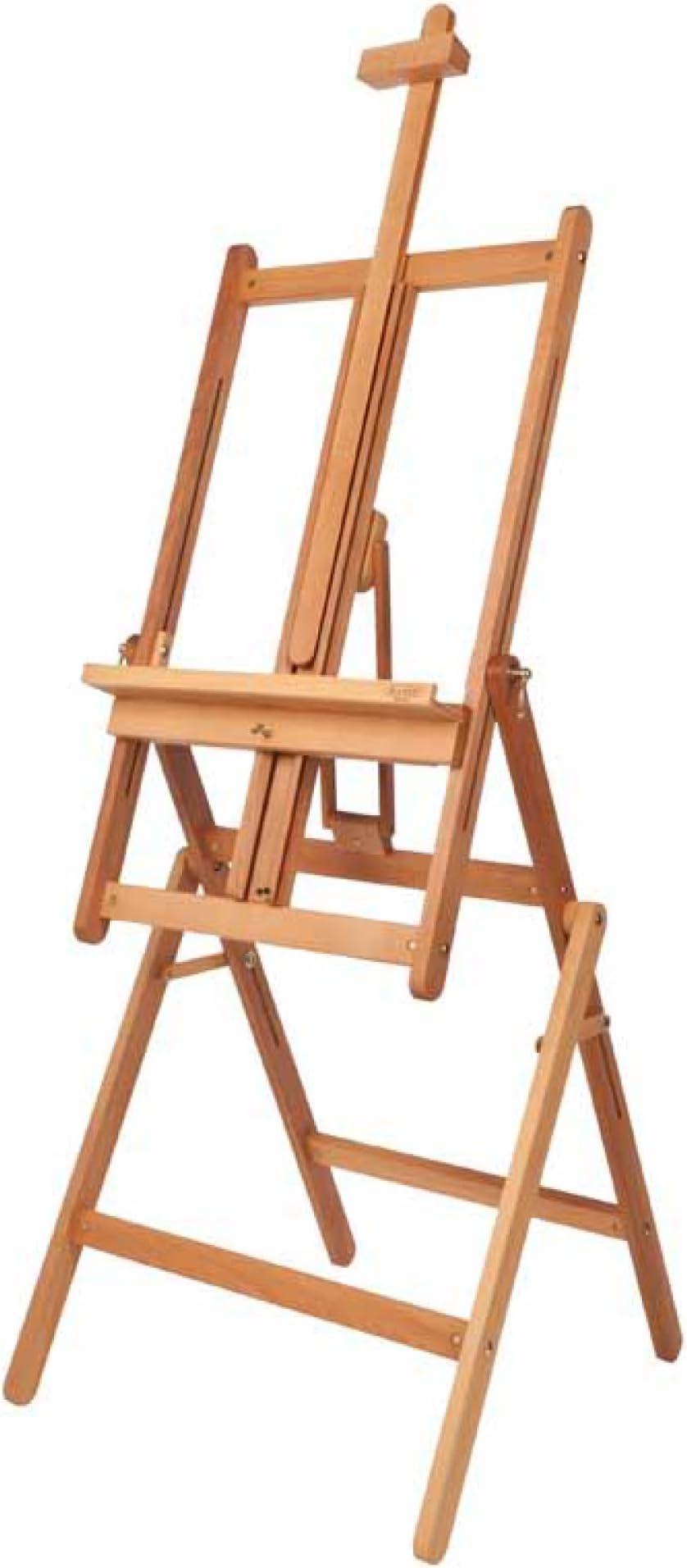 Mabef M33 Studio Easel, Oiled Beech Wood Adjustable Indoor Easel Convertible to Painting Table, Supports Oil, Acrylic, Watercolour, Pastel