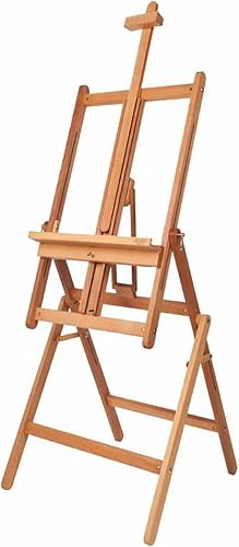 Mabef M33 Caballete de estudio, madera de haya engrasada, caballete ajustable para interiores, convertible a mesa de pintura, soporta aceite,
