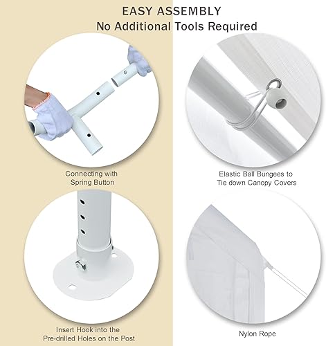 Miniatura 3 de Gardesol Carport, toldo resistente de 10 x 20 pies con marco de acero recubierto de polvo, fácil de montar, garaje portátil para automóvil, barco,