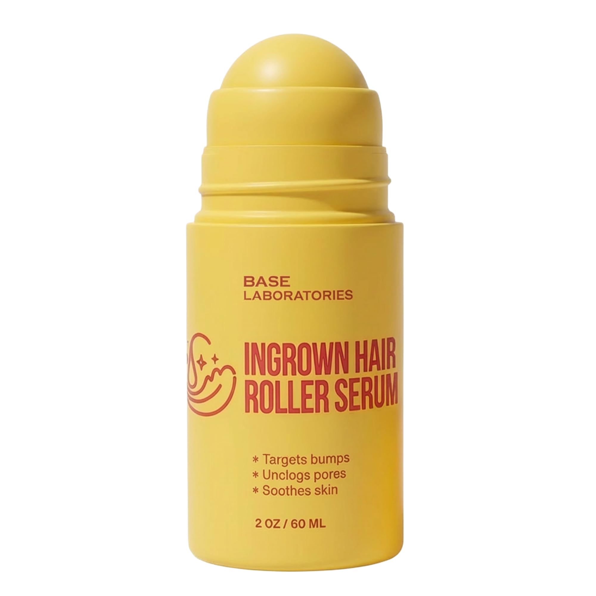 BASE LABORATORIES Ingrown Hair Roller Treatment Serum, Skin Smoothing & KP 1 Count (Pack of 1)