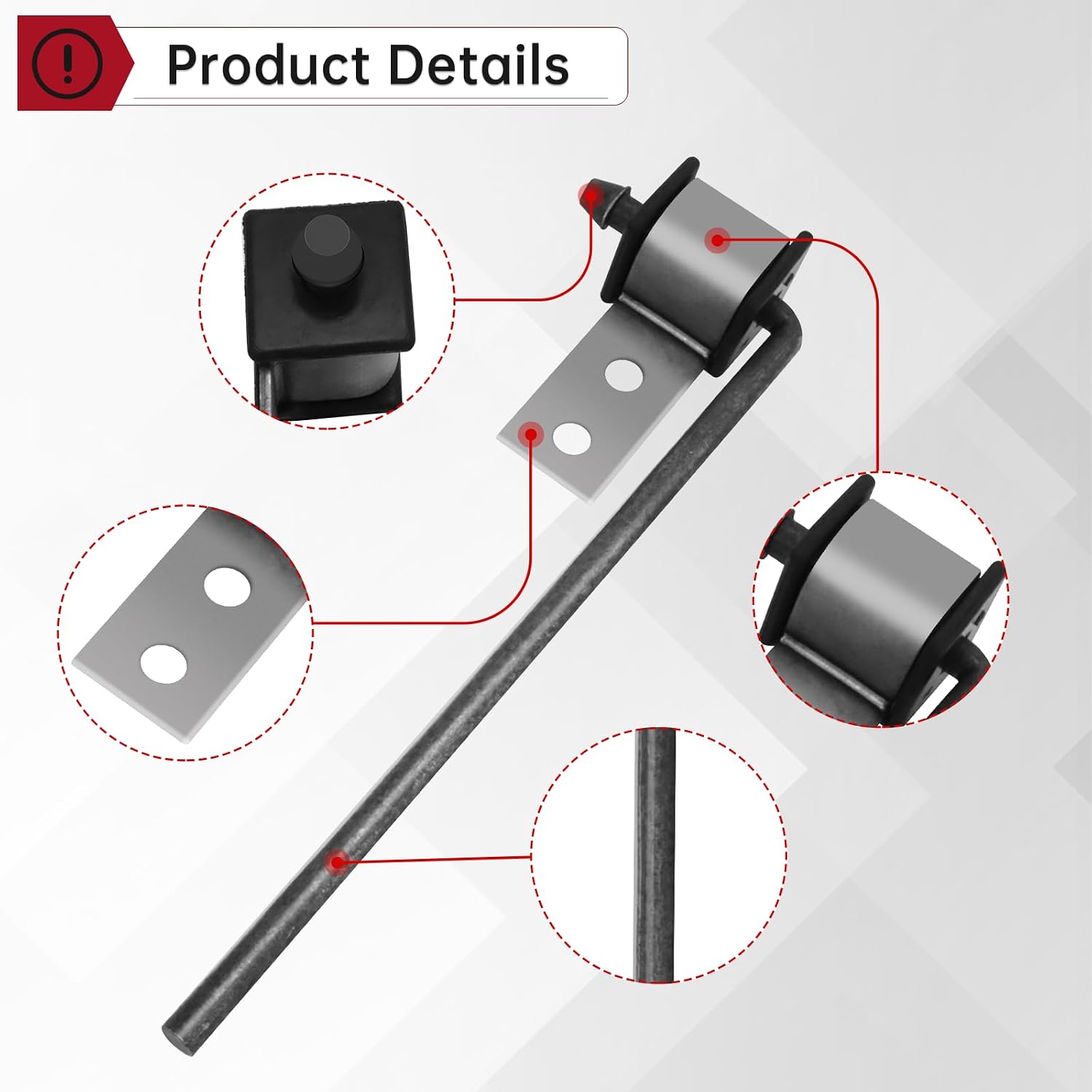 LCGP 4 Pack Exhaust Bracket Hanger Heavy Duty Exhaust Hanger Rods Universal Use Exhaust Hanger 3/8" Rod 10" Long