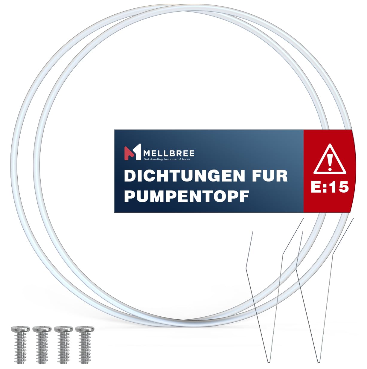 2 Set Reparatursatz Pumpentopf Dichtung 12005744 für Fehler E15 | Mellbree Ø182mm Geschirrspüler Ersatzteile für Siemens/Neff/Bosch 12005317,12026667 Spülmaschinen