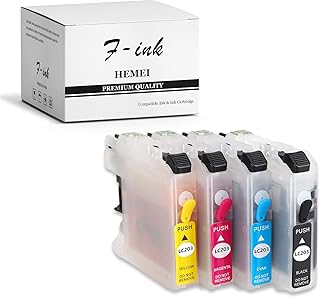 HEMEINY Full Refillable Ink Cartridge Replacement for Brother LC201 LC203 Ink,Works with MFC-J460DW J480DW J485DW J680DW J880DW J885DW MFC-J4320DW J4420DW J4620DW J5520DW J5620DW J5720DW Printers