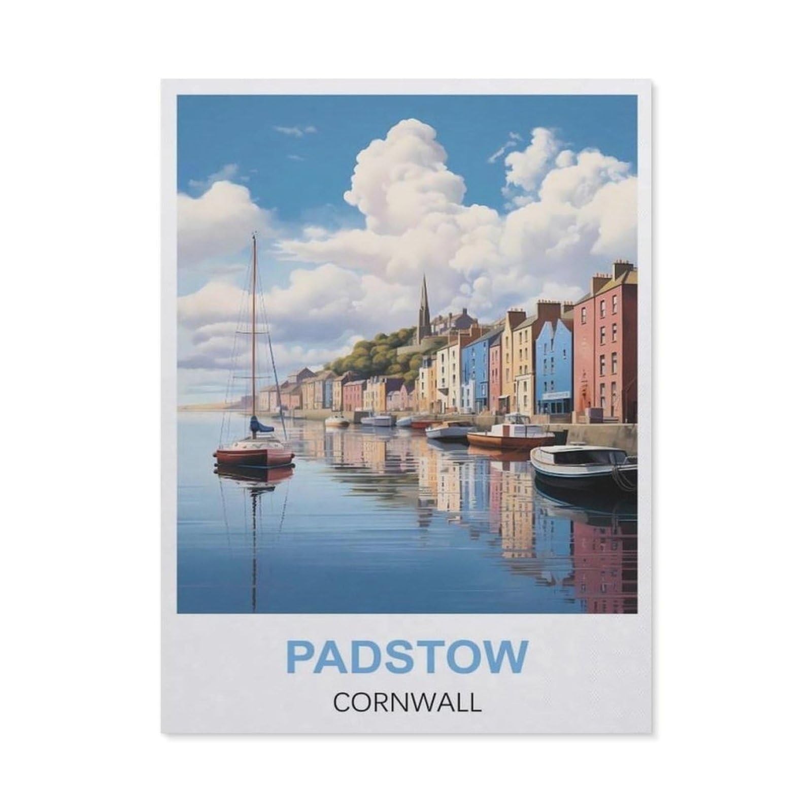 Vintage Metal Tin Sign，Padstow Cornwall(15x30cm）