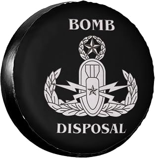 Spare Tire Cover Static Bomb Disposal EOD Badge SUV Rv Tire Cover Dust-Proof for Camper Trailer Truck Travel Trailer Universal Accessories 17 Inch