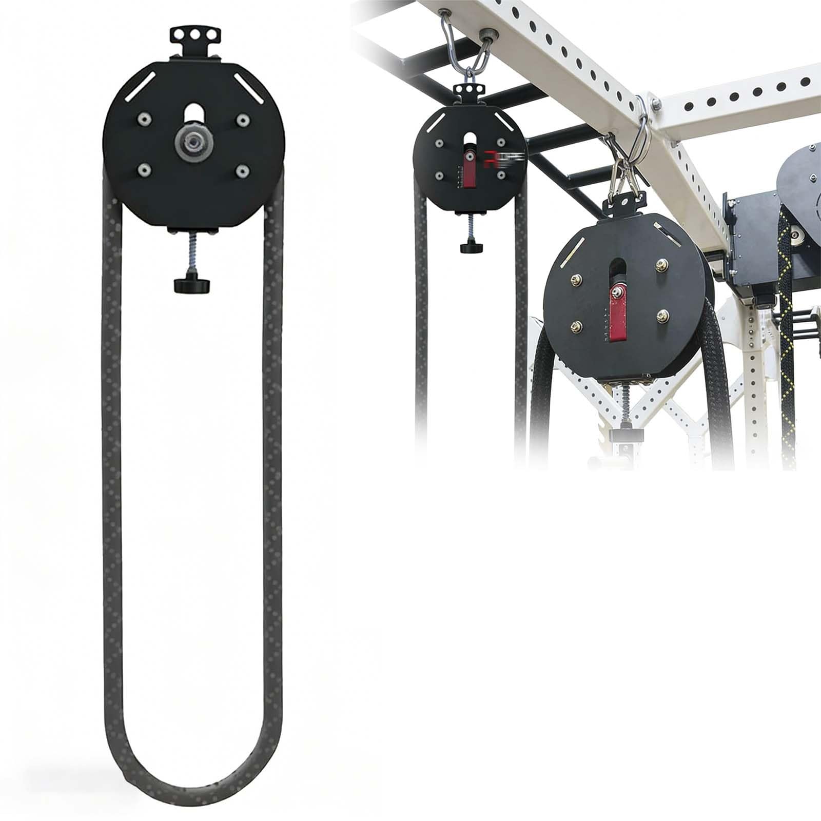 Allenatore a Corda Infinita, Sistema a Puleggia Portatile con Resistenza Regolabile 0-30 kg, Attrezzatura da Palestra Sospesa, Corda in Nylon Premium Alta Capacità 150 kg