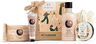 The Body Shop Nutty & Nourishing Shea Essentials Gift Set, Hydrating & Moisturizing Skincare Treats for Very Dry Skin, Cream, 5 Count