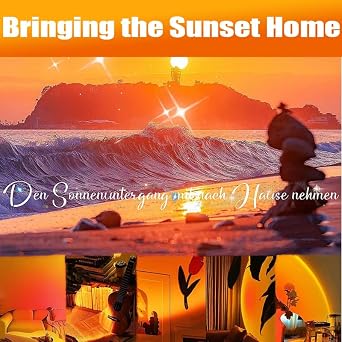 QUIGO Sunset Lamp Night Light Projector LED Room Decor Bedroom Sunlight Sun Table Desk Lamp Women Gift [Energy Class F]