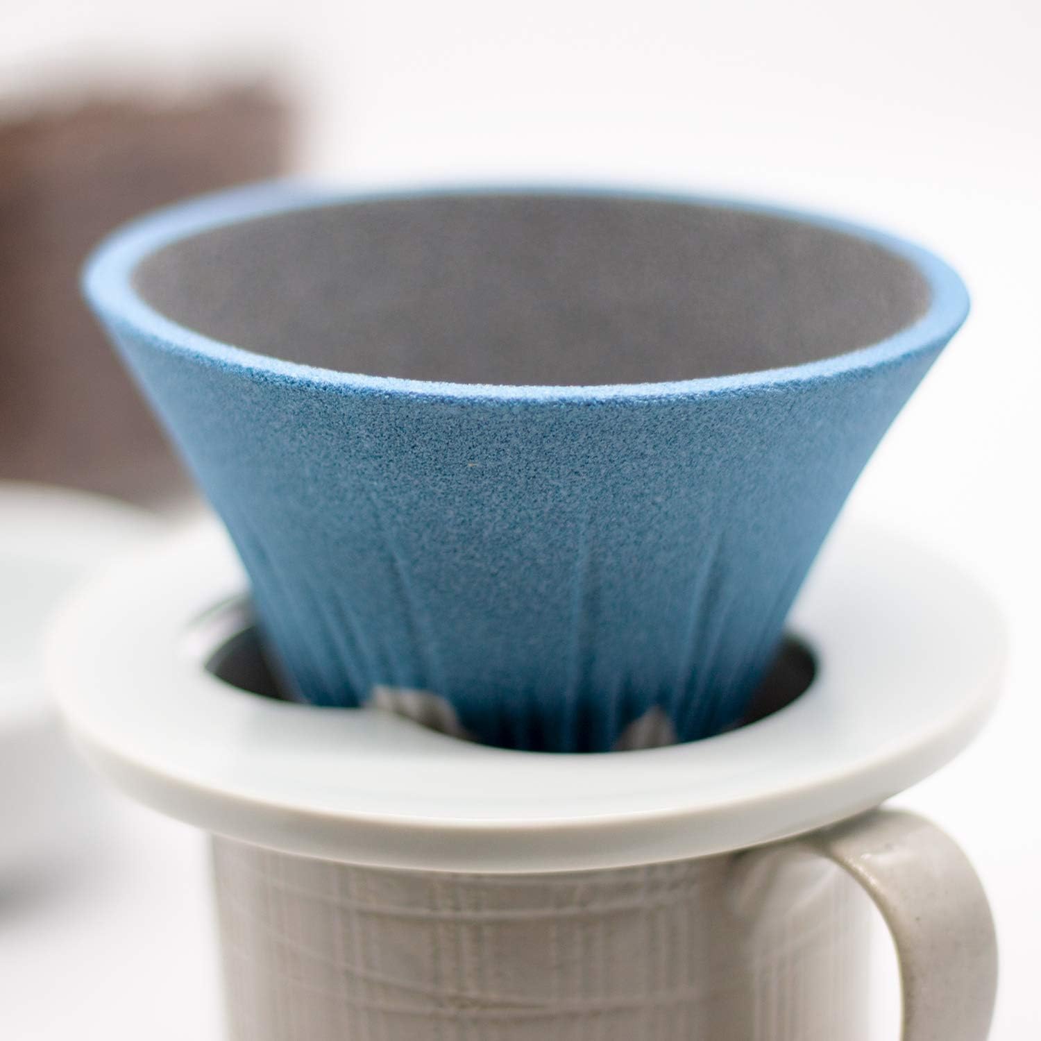 Kofil 1390400501 Coffee Filter Dripper with Dedicated Base and Saucer, Blue