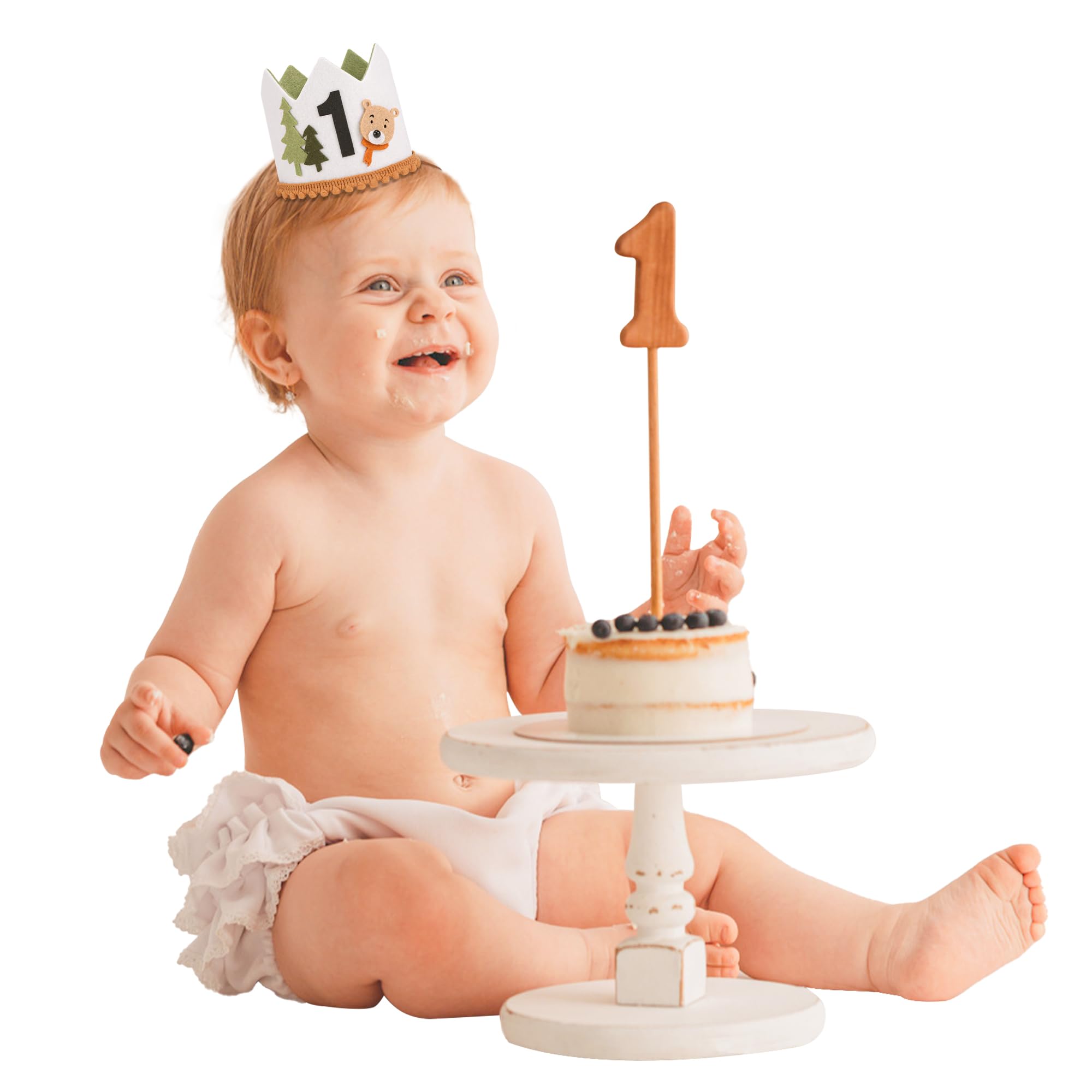 Exacoo Wild One Birthday Decorations First Birthday Decorations Outfit for Boy Little Bear Party Safari Decorations Photo Props