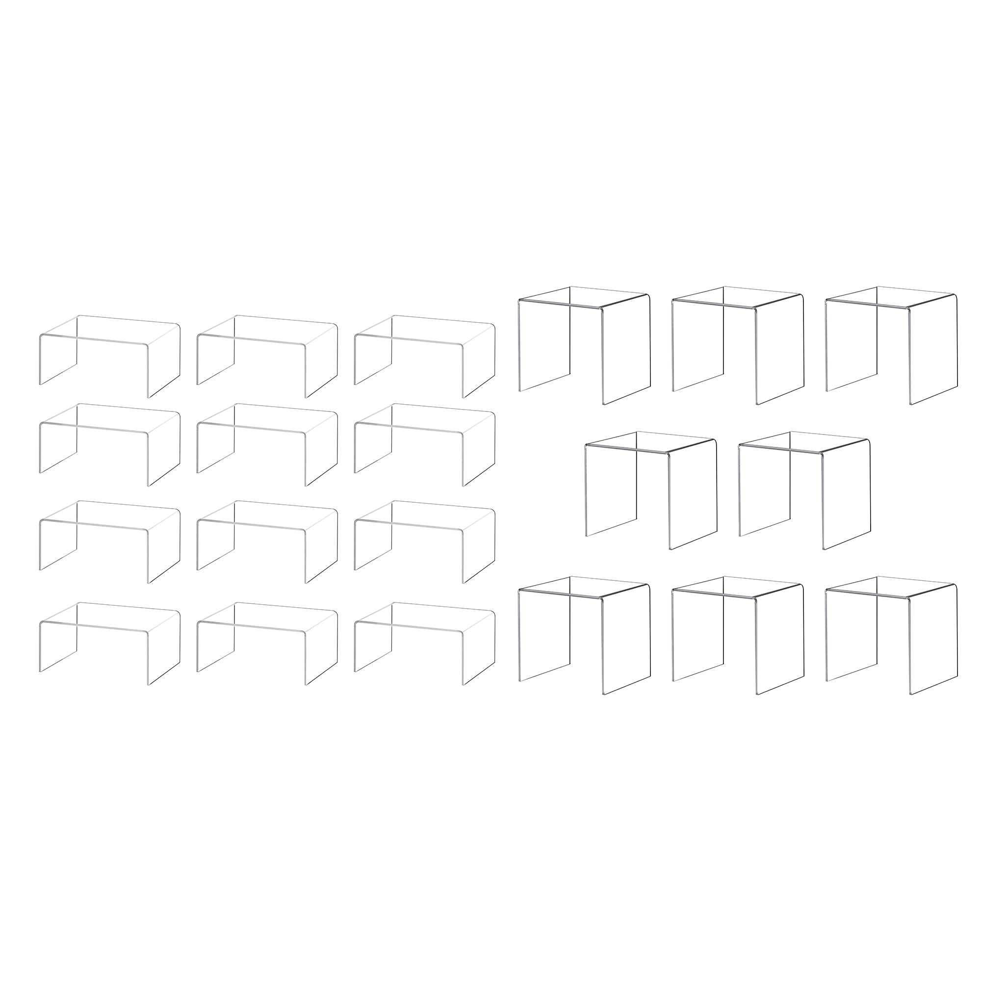 ihomecooker12 Pack Clear Arylic Display Risers(4"×3"×2") &8 Pack Clear Arylic Display Risers(4"×4"×4") (20 Items)