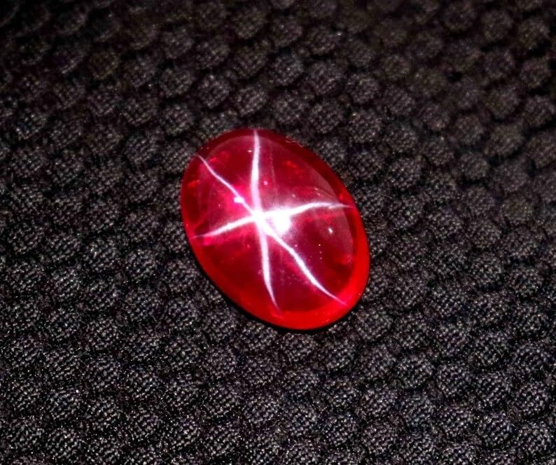 13-14CT Natural Star Red Ruby Cabochon Burmese Ruby Earth Mined Loose Gemstone for Jewellery Making