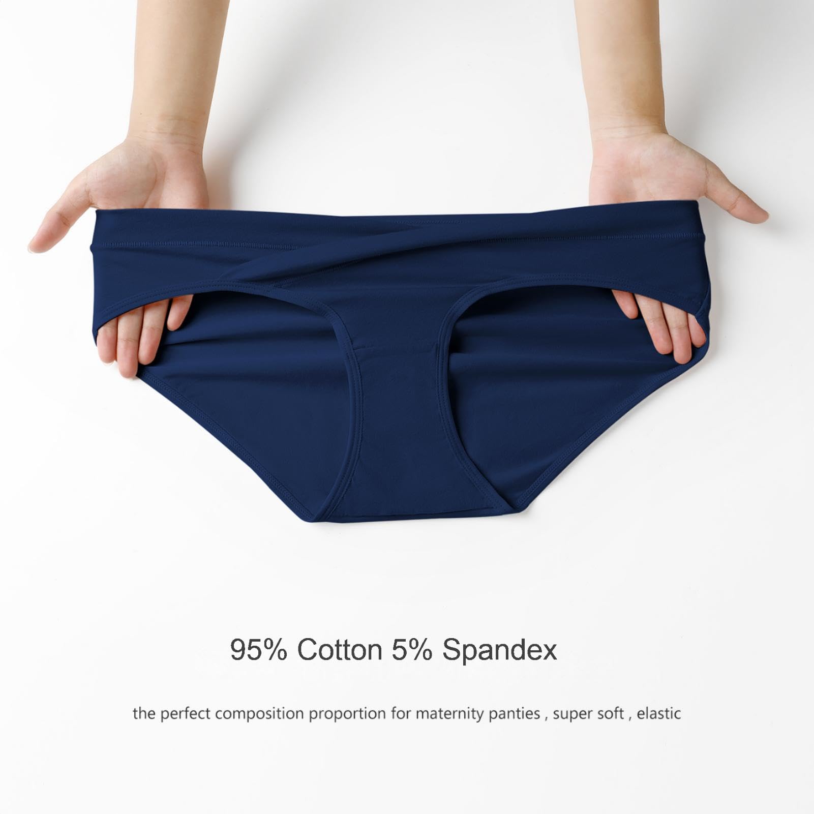 Angelhood Paquete de 6 ropa interior de algodón para mujer, ropa interior saludable para embarazo, posparto, para madre bajo el vientre