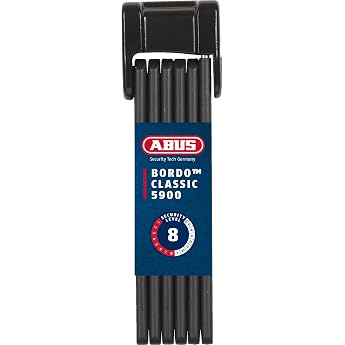 ABUS Bordo Classic 5900/90 ST Folding Lock with Lock Bag - Hardened Steel Bicycle Lock - ABUS Security Level 8