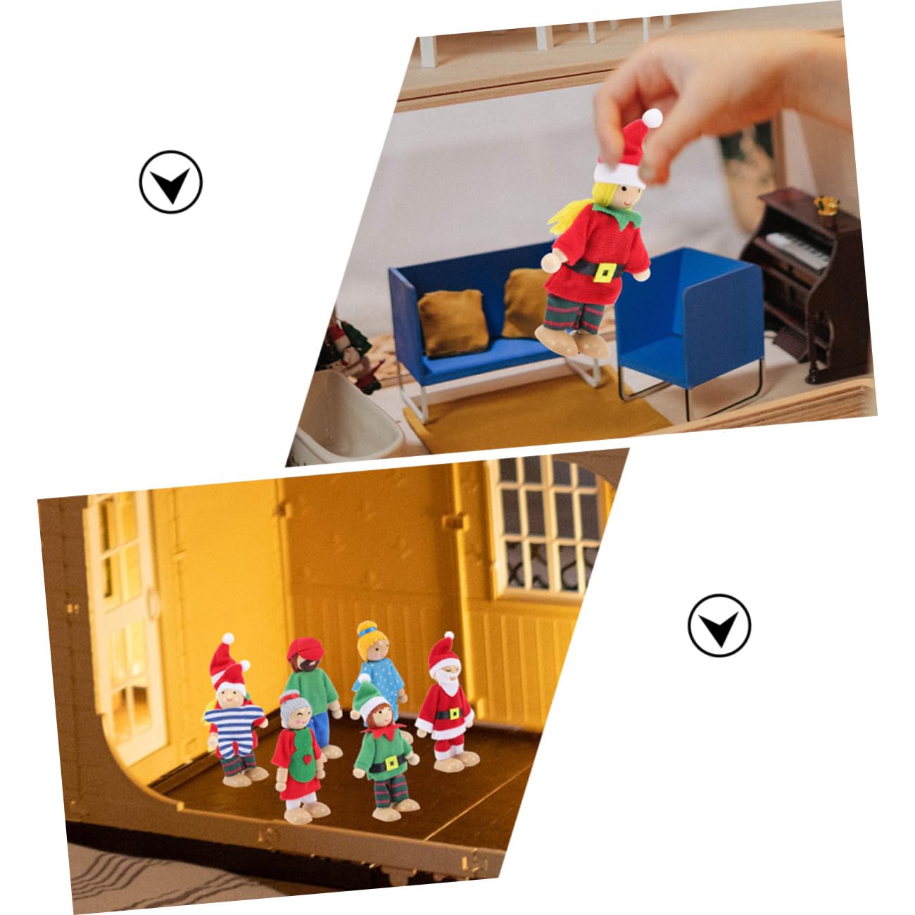 GALPADA 9 Piezas Marionetas de Mano Familia Mini Muñecos Juguetes Creativos para Desarrollo de Habilidades Comunicación y Imaginativo Navidad