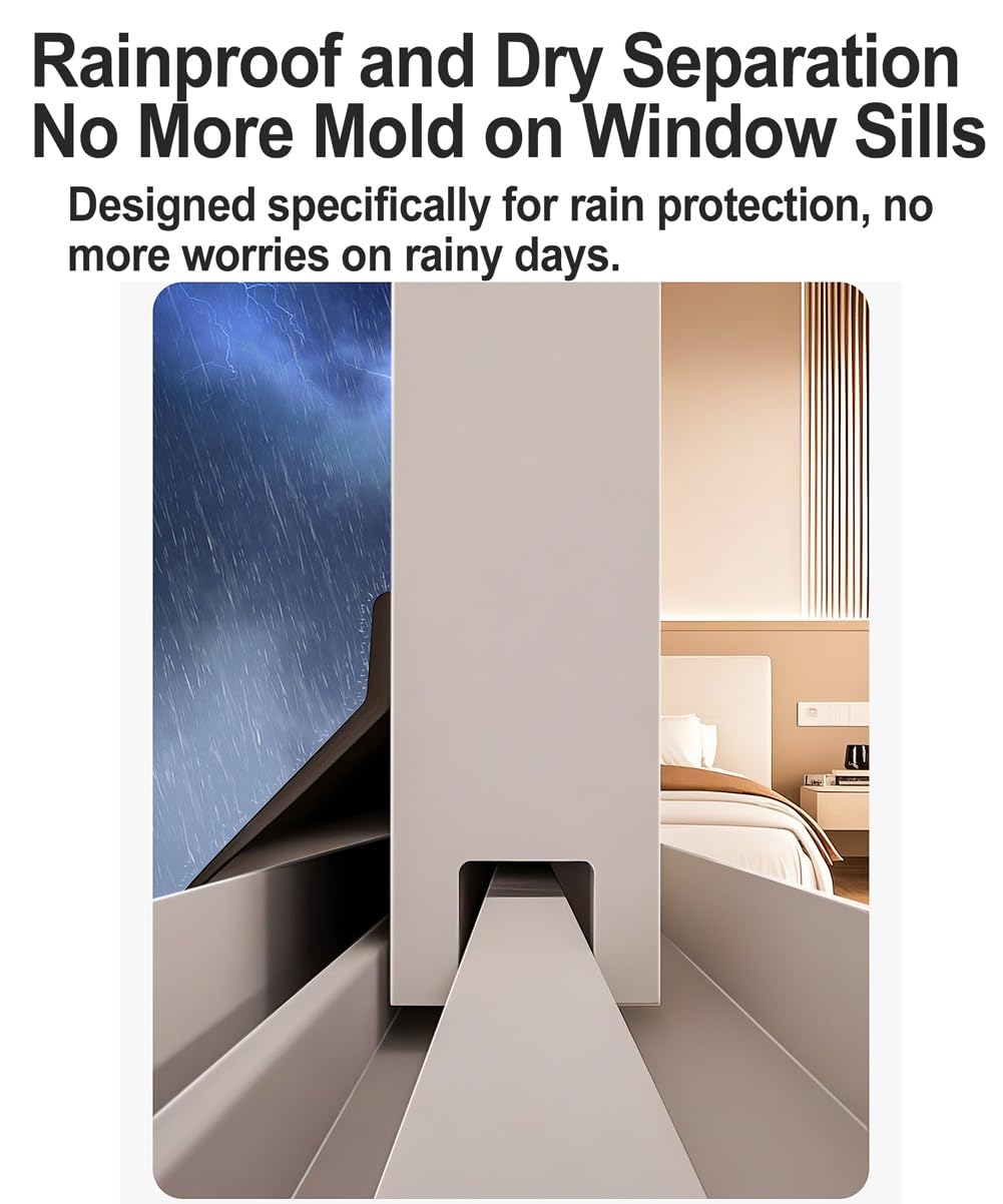 Kit de Barrera de Lluvia Autoadhesiva para Ventanas - 100cm Protector Lluvia Adhesivo Puerta Exterior - Tira Deflectora de Lluvia, Desviador de Agua, Ancho: 4.5/5.5cm(4.5cm)