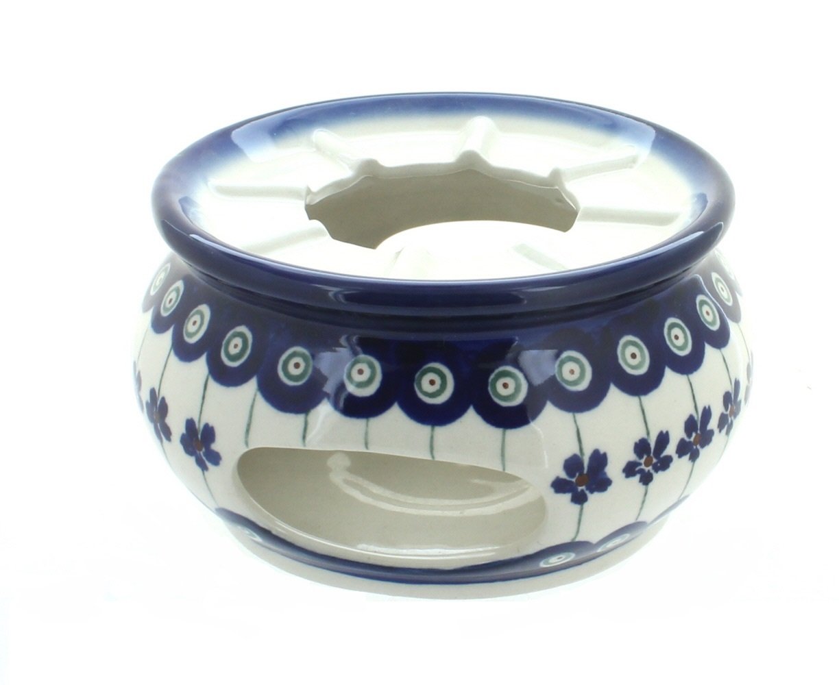 Zaklady Blue Rose Polish Pottery Flowering Peacock Teapot Warmer