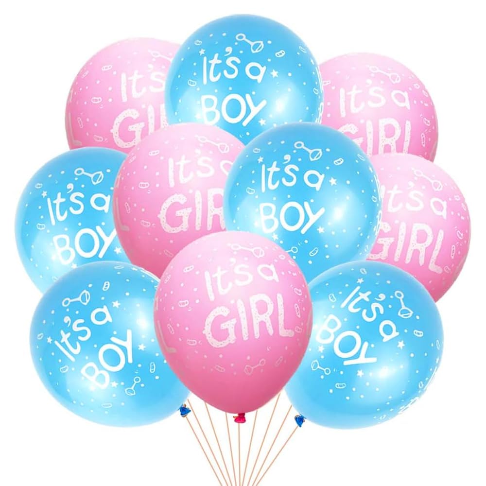Its a Boy and Its a Girl Baby Shower Décor - Blue & Pink Baby Shower Decorations - 24Pcs Its a Boy and Its a Girl Latex Balloon Set for Baby Shower and Gender Reveal Party Supplies