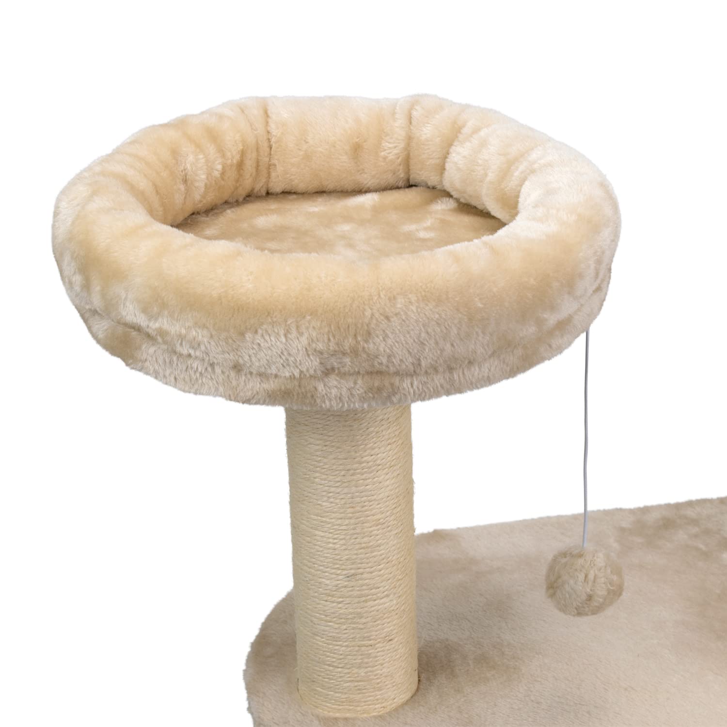 AQPET Tiragraffi Dubai 110 cm con Cuccia per Gatti Albero Parco Giochi Gioco Tira Graffi per Gatto Beige