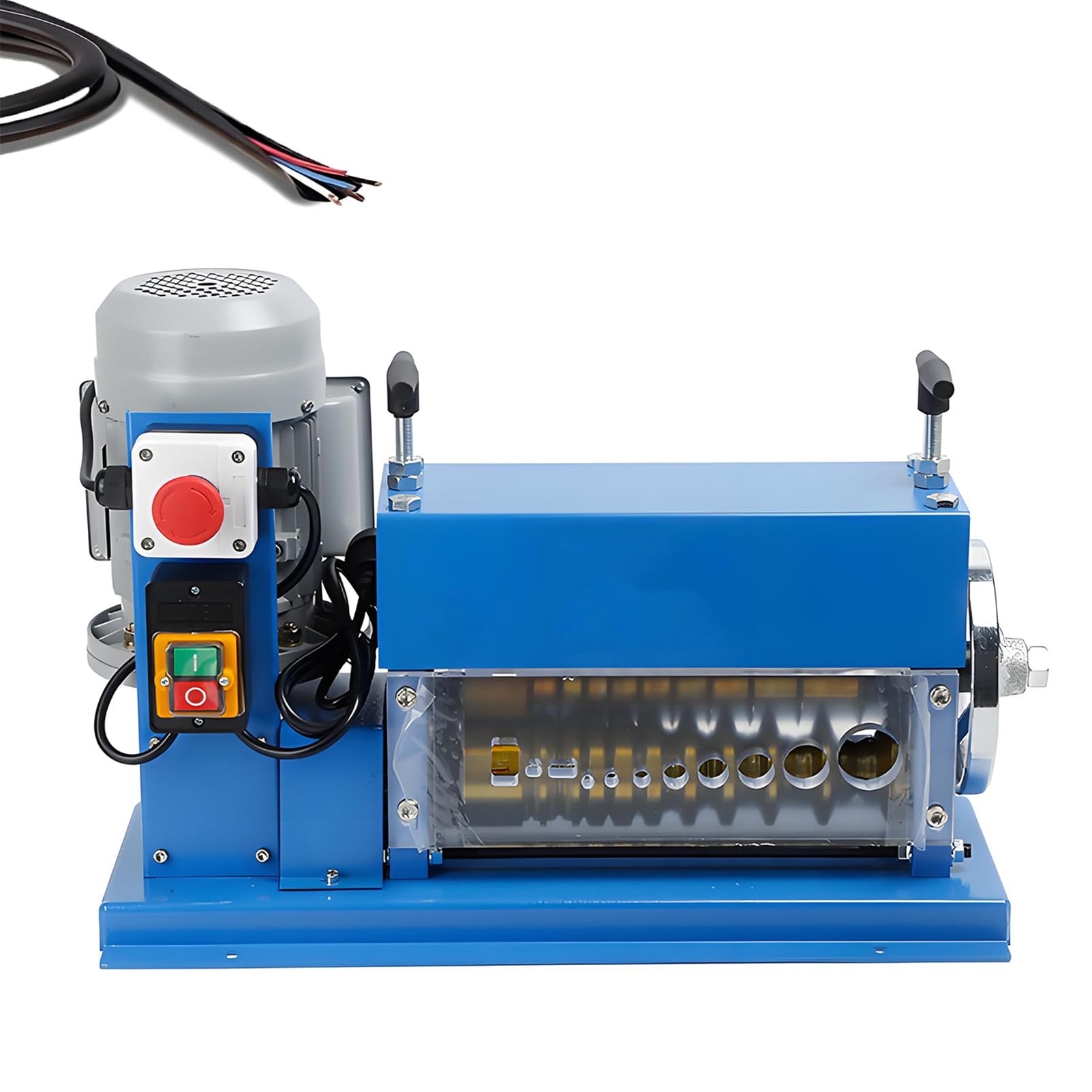 Maquina Pelacables Automático de 370 W con 11 Canales, 1,5 Mm-38 Mm, 10 Cuchillas de Acero de Alta Velocidad, Pelador de Cables Electricos para Taller de Reciclaje de Cobre Blue