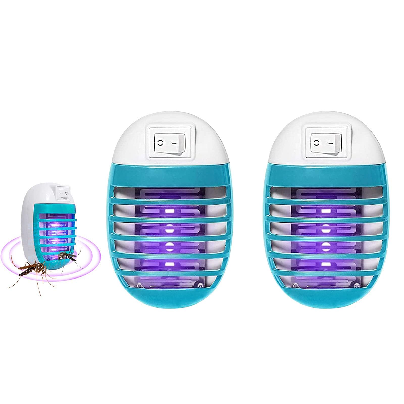 2Pcs Electronic Insect Killer, Fly Trap Indoor, Bug Zapper Indoor Insect Gnat Fruit Fly Trap with Blue Lights for Home, Mini Mosquito Killer, for Home, Kitchen, Bedroom, Dining Room