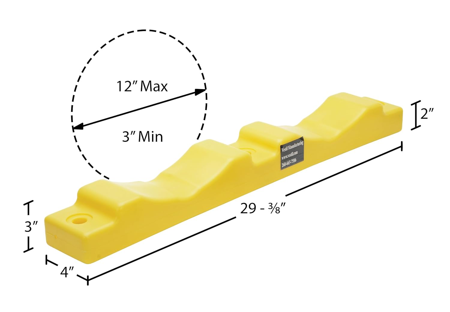 Vestil CB-W-2P Wall Mounted Bracket for 2 Cylinders, Plastic