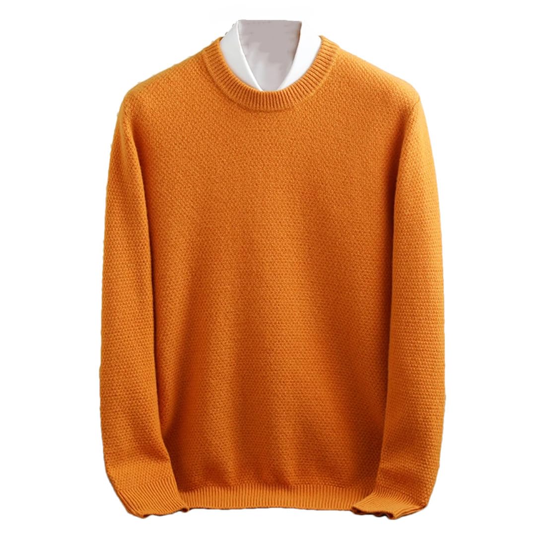 Maglione da uomo in lana con scollo rotondo imbottito a maglia maglione a maniche lunghe
