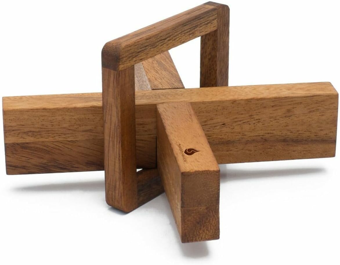 X Cross Disentanglement Puzzle Wooden Brain Teasers for Adults Logic Games Gift Puzzle and Mind Teasers The Cross Out Tricky Games Wood IQ Puzzles Trick Lock