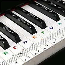 yuecheng 88/61/54/49 Colorful Keys Piano Keyboard Sticker Music Note Stickers Removable Finger Practice Guide Transparent Removable