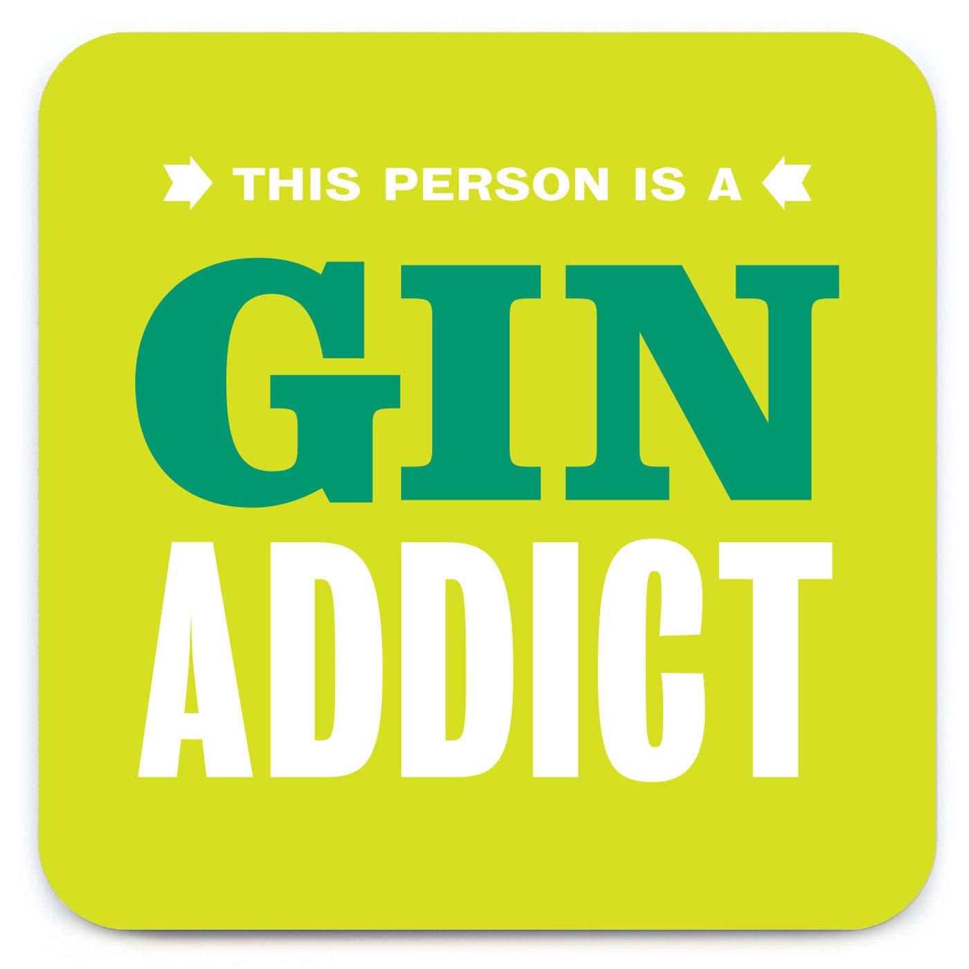 Brainbox Candy - Funny 'Gin Addict Coaster' - Small Gift Ideas For Him Her - Friends Birthday - Housewarming Present - New Home Gift - Funny Gifts For Women Men