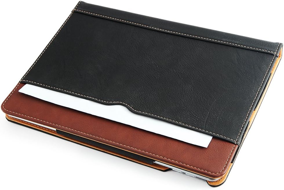 I4UCase Apple iPad 9.7 Inch 2017/2018 (5th/6th Generation) Case - Soft Leather Stand Folio Case Cover for iPad 9.7 Inch, with Multiple Viewing Angles, Auto Sleep/Wake, Document Pocket (Black/Brown)