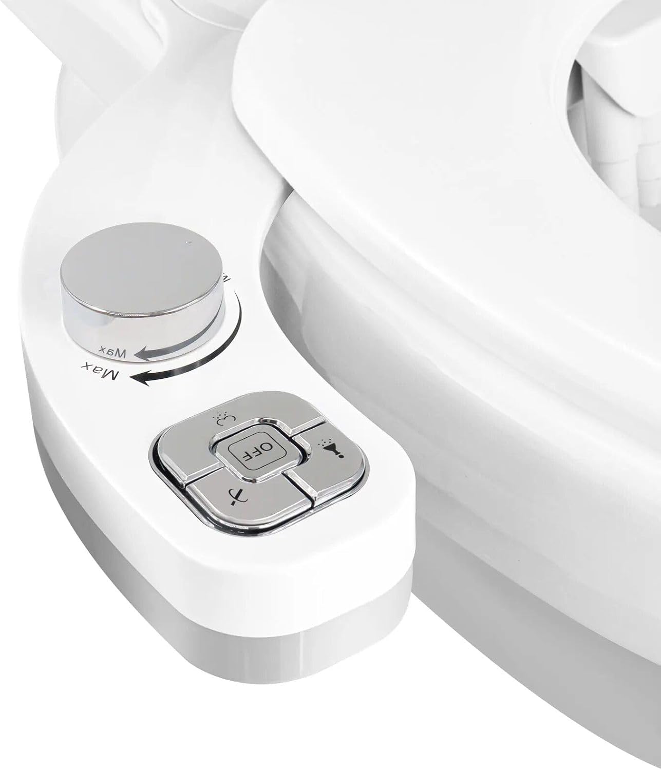 ultra-thin 3-function bidet toilet seat attachment white
