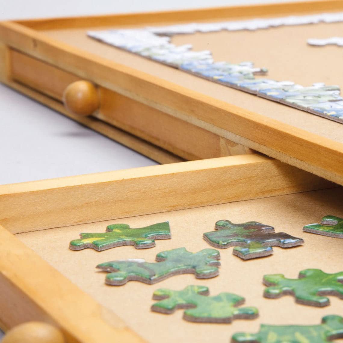 Mediashop Tavolo puzzle fino a 500 pezzi – con 4 cassetti estraibili – tavola puzzle portatile in legno – facile da polvere – adulti e bambini