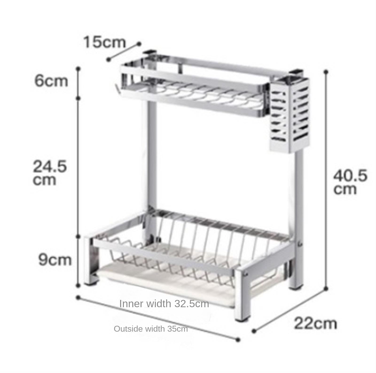 Escurreplatos Escurreplatos De 2 Niveles con Soporte para Utensilios, para Cuchillos Y Escurridor Platos para Encimera Cocina Organización Cocina