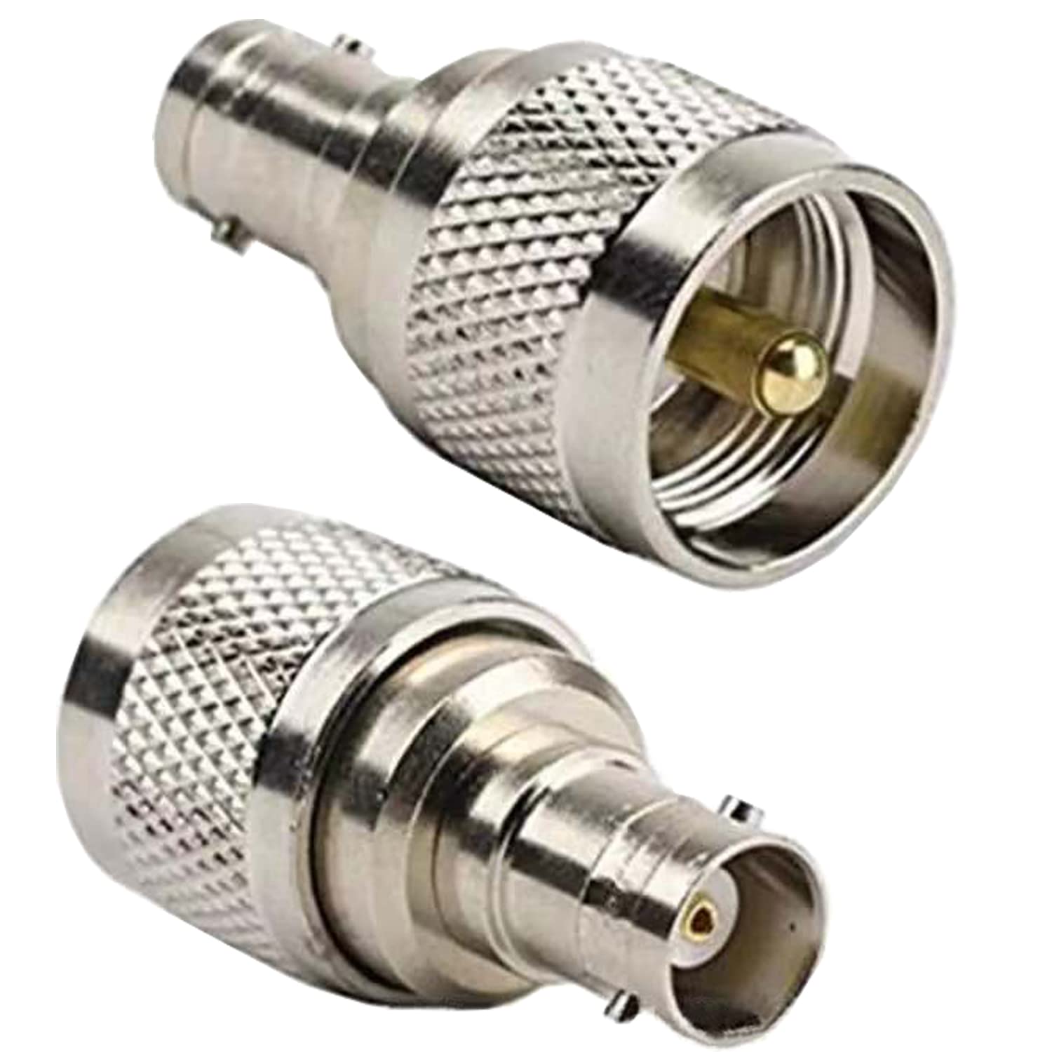 Fohevers 2 Pcs UHF Male PL259 to BNC Female Antenna Adapter for TV Wireless LAN Devices Wi-Fi Radios Television Broadcasting Cellular Signals