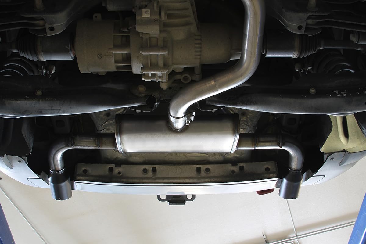 Flowmaster 717810 FlowFX Cat-Back Exhaust Kit 2.5 Inch Stainless Steel 3.5 Inch Black Ceramic Stainless Steel Tips Dual Rear Outlet Compatible with 2014-2022 Jeep Cherokee 3.2L V6