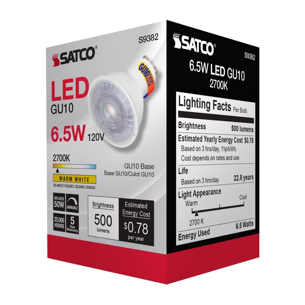 Bot Lighting Shot Lampadina LED GU10 6,5W 230V 3000K Bianco Caldo - Dimmerabile, 60° - 2